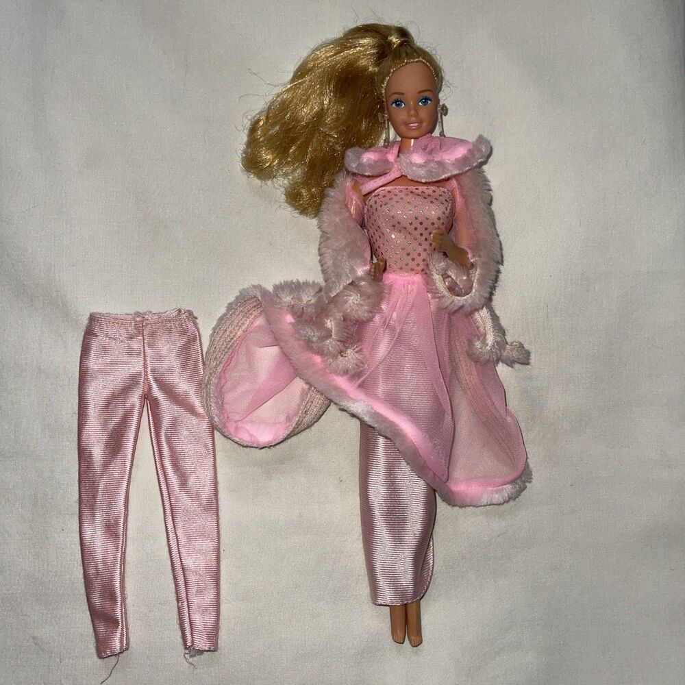 VTG 1981 Mattel Pink n Pretty Barbie Doll Jewelry Earrings Complete Outfit